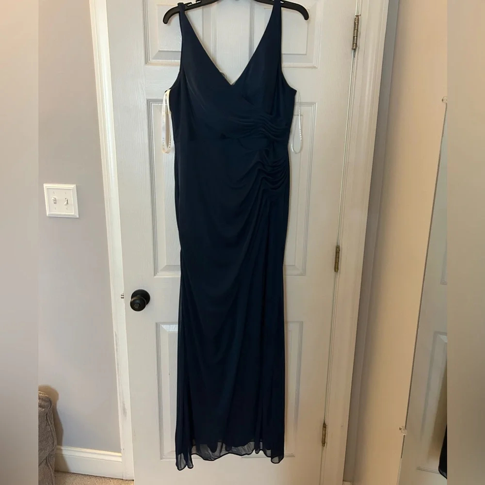 Azazie bridesmaid dress- dark navy color - Picture 4 of 13
